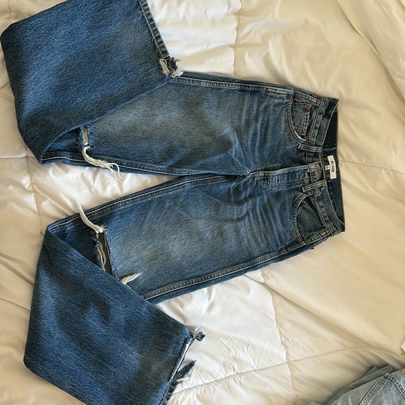 Redone 90s High Rise Loose Distressed Jeans - Picture 3 of 5